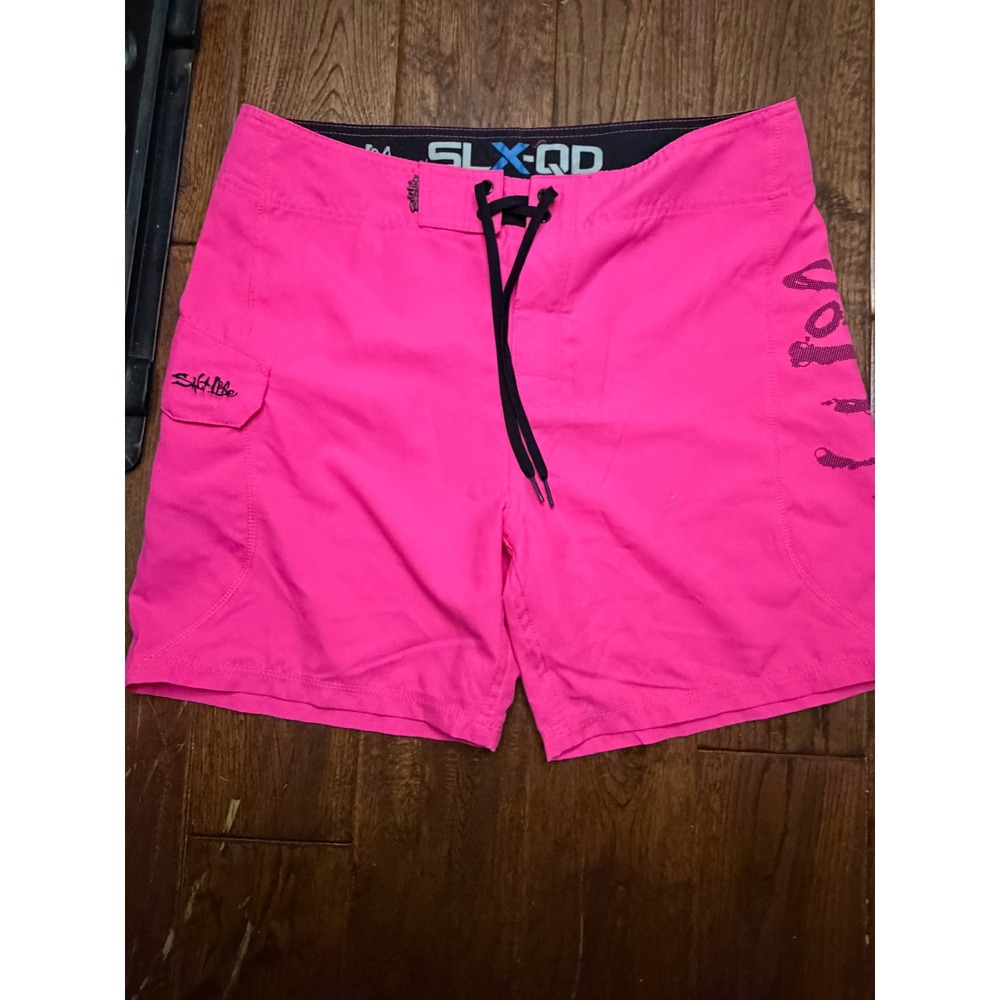 Salt Life Mens SLX-QD Board Shorts Neon Pink Performance Swim Trunks Size 32
